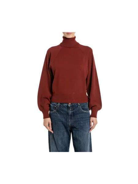 Sweter z golfem Replay czerwony