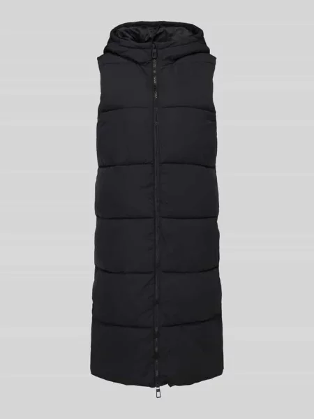 Kamizelka pikowana o kroju regular fit z kapturem model ‘ALINA’ Only czarna