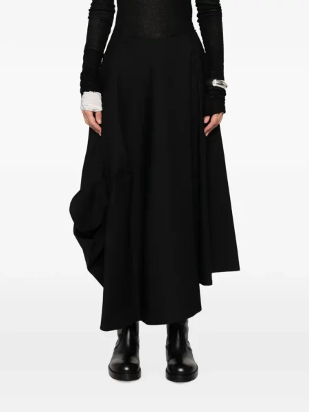 Fustă Comme Des Garçons asimetrică drapată negru