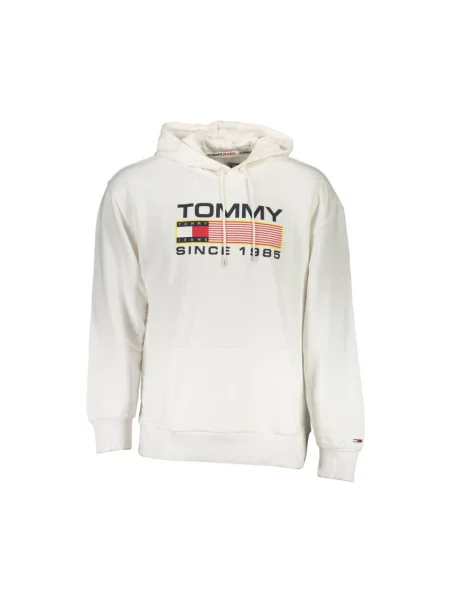 Bluza z kapturem Tommy Hilfiger z kapturem z logo biała
