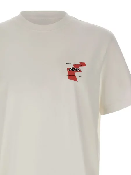 Tricou Boss cu imagine alb