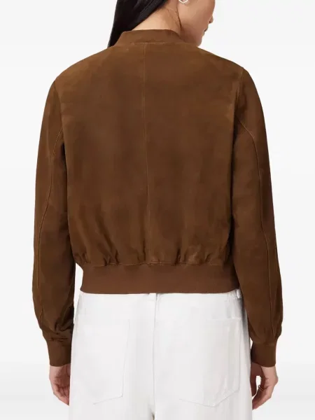 Geanta de piele Allsaints maro