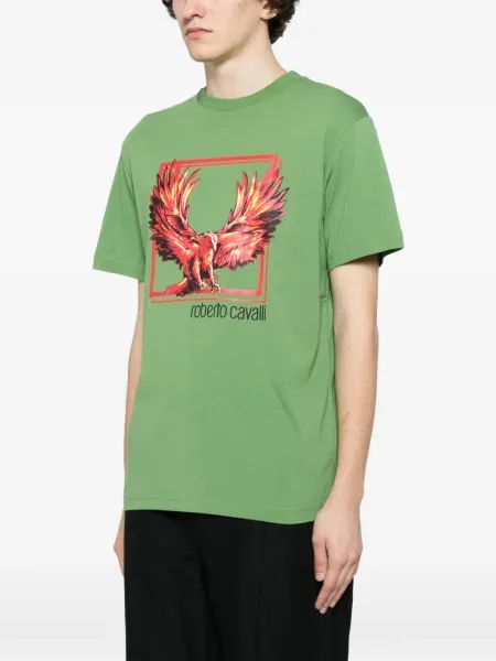 Tricou Roberto Cavalli cu imagine verde