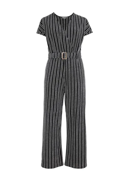 WE Fashion Salopeta negru alb