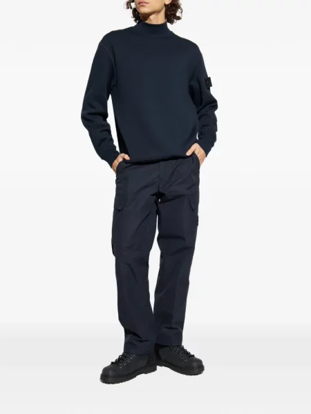 Πουλόβερ Stone Island με όρθιο γιακά πέτρες μπλε