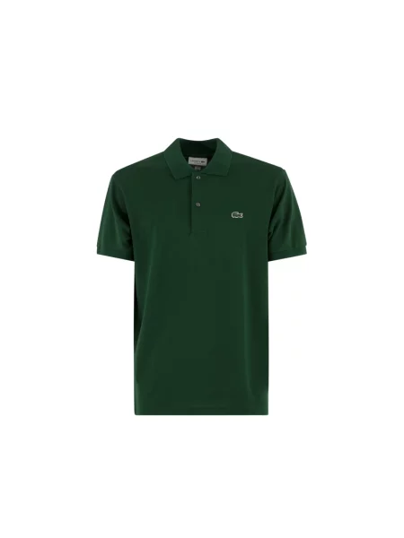Lniana koszulka polo Lacoste z logo w miejskim stylu zielona