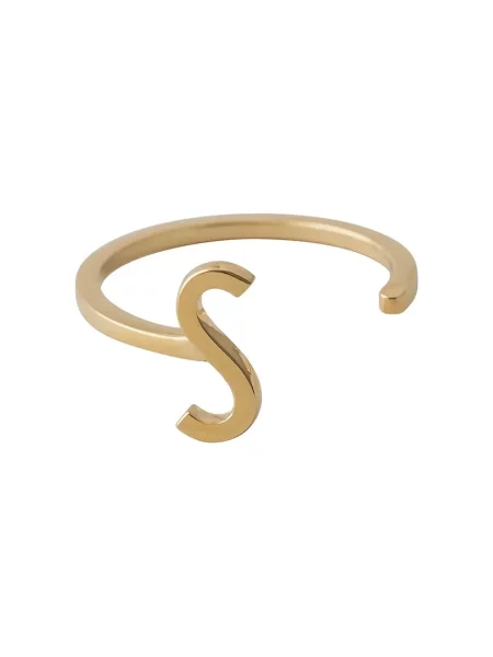 Позлатен сребърен пръстен Design Letters