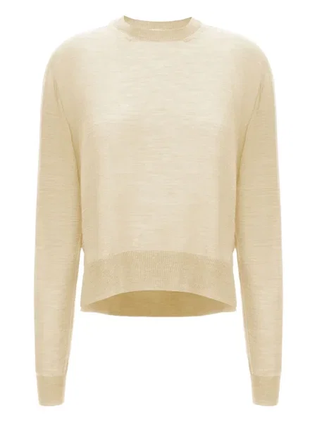 Pulover Jil Sander cu decolteu rotund galben