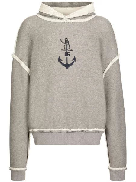 Hanorac cu glugă Dolce & Gabbana cu imagine gri