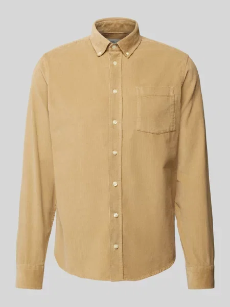 Koszula sztruksowa o kroju regular fit z kołnierzykiem typu button down model ‘ANTON’ Casual Friday beżowa