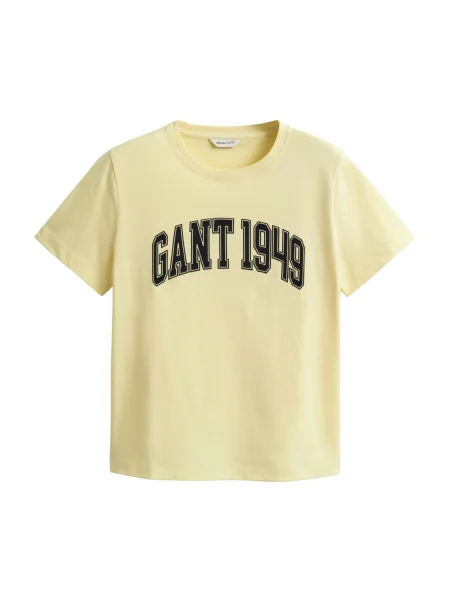 GANT Tricou galben deschis negru