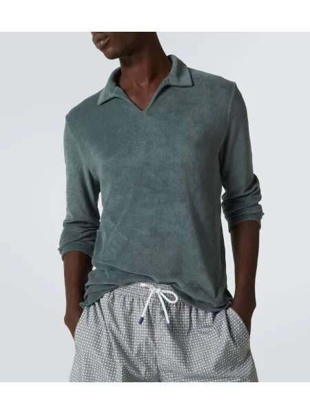 Polo Fedeli din material terry verde