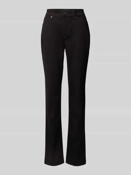 Dżinsy o kroju straight-fit z domieszką stretchu model MELANIE' Mac czarne