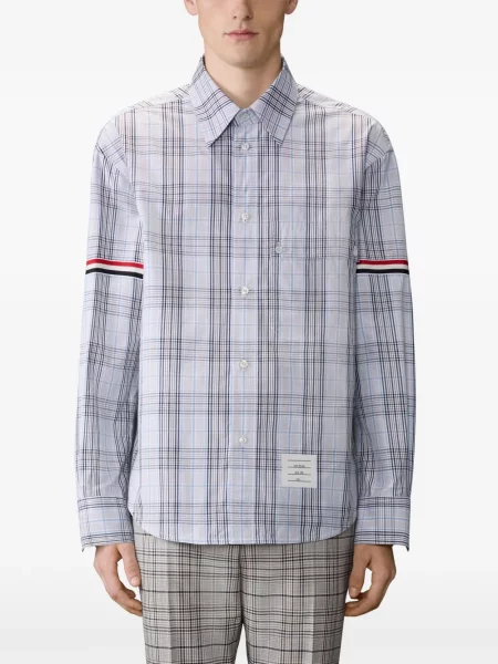 Kostkovaná košile Thom Browne modrá