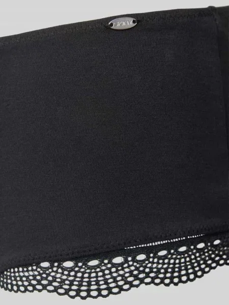 Majtki z koronką szydełkową model ‘Classic Cotton’ Skiny czarne