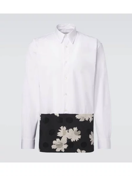 Cămașă Dries Van Noten cu model floral din poplin alb