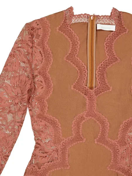Rochie maxi Rabanne cu decolteu în V din dantelă