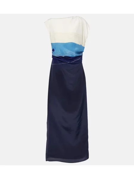 Rochie maxi Sir cu imagine de costum albastru
