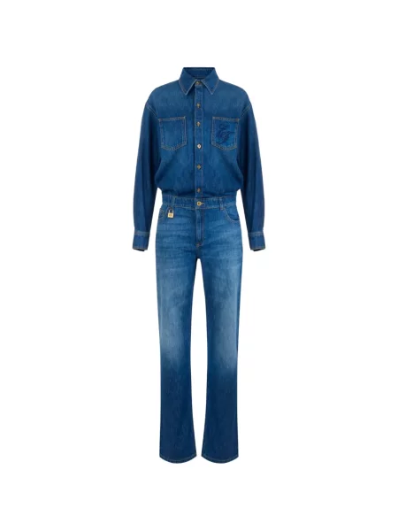 Salopetă de blugi Elisabetta Franchi albastru