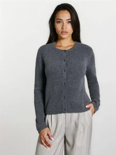 Гладкий кардиган середньо-сірий сірий