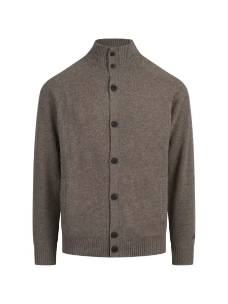 Cardigan Mc2 Saint Barth cu guler înalt bej