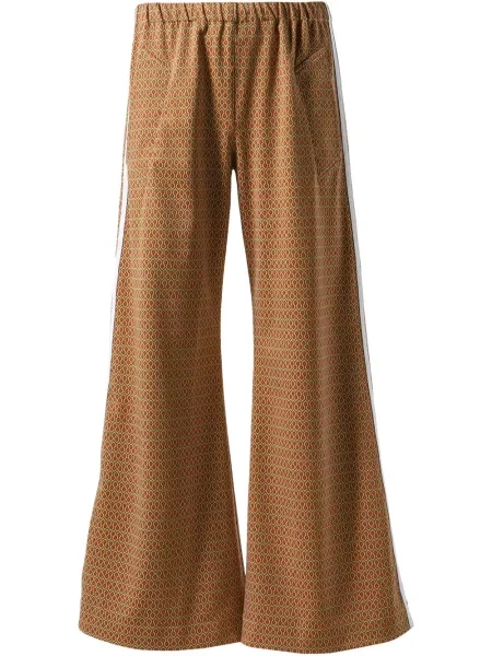 Hlače Egonlab s printom smeđa