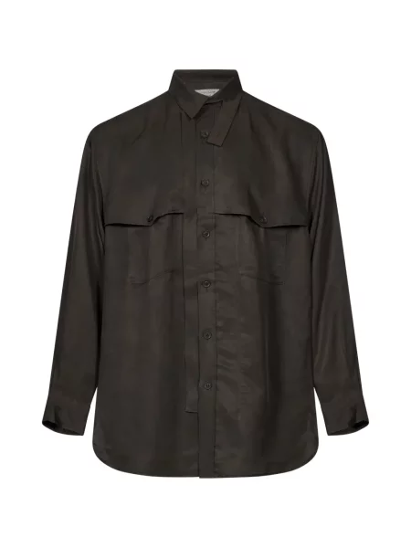 Lung cămașă Yohji Yamamoto din țesătură twill verde