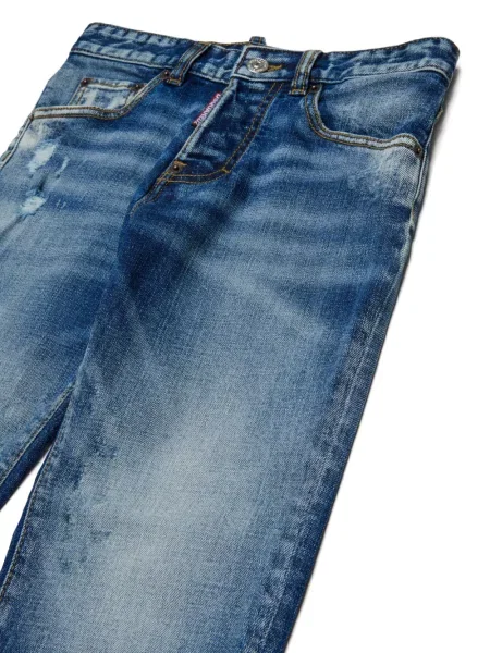 Jeansy straight leg dziecięce Dsquared2 niebieskie