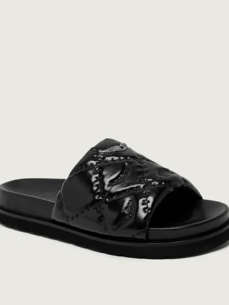 Zadig&Voltaire De piele șlapi TEDDY BARE VINTAGE negru