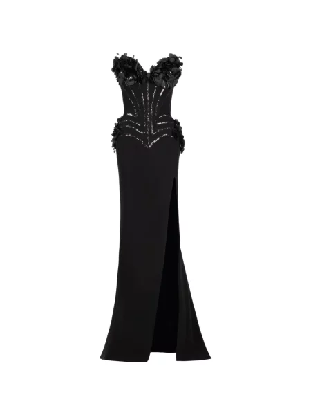 Rochie Gaby Charbachy cu paiete cu model floral negru