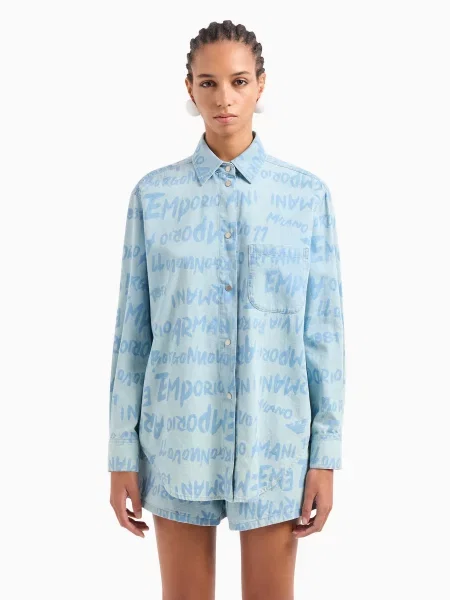 Рубашка Emporio Armani синяя