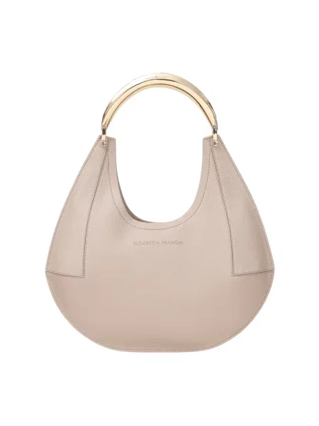 Torebka skórzana Elisabetta Franchi skórzana beżowa