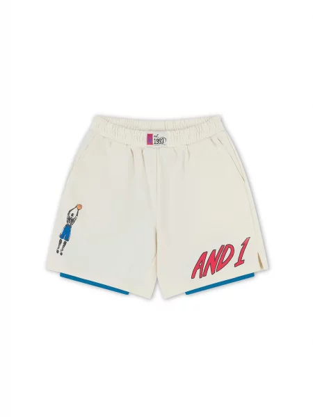 Pantaloni ecru / albastru / metalic / roșu gri