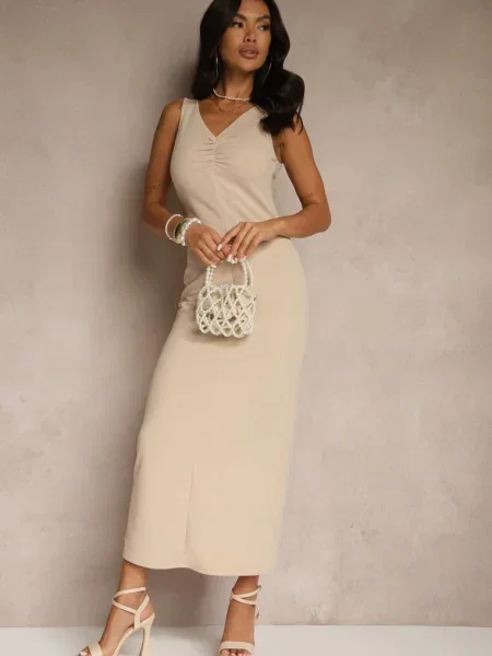 Rochie Tilorrea deschis bej