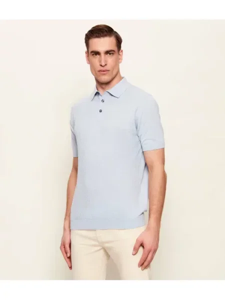 Tricou polo Sand Copenhagen retro albastru