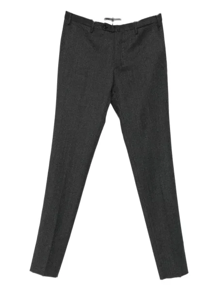 Pantaloni Incotex cu model herringbone negru