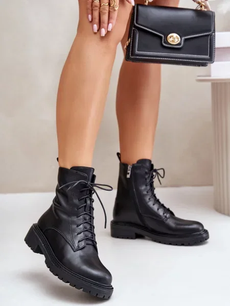 Kožené čižmy Pe1 čierna