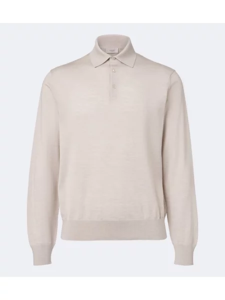 Tricou polo Agnona de lână bej