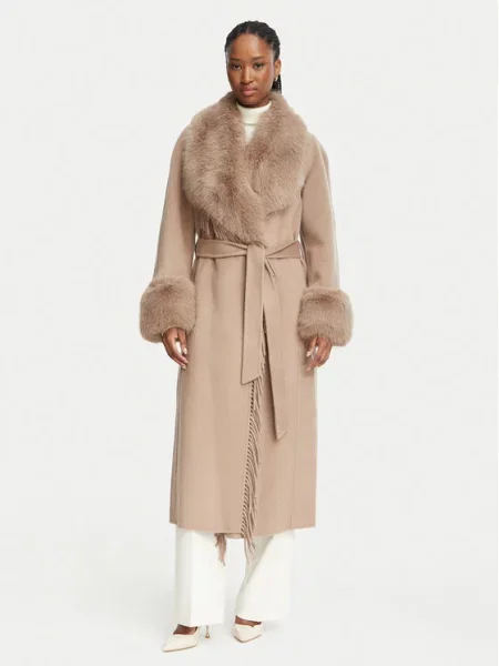 Шерстяное классическое пальто Marciano Guess бежевое