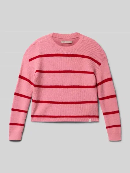 Sweter z dzianiny o kroju regular fit z mieszanki model ‘FRANCA’ Only różowy