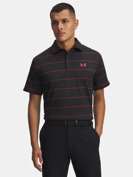 Polo Under Armour cu dungi negru