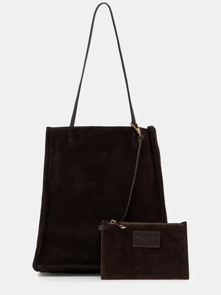 Answear.LAB geantă pentru femei din piele întoarsă maro