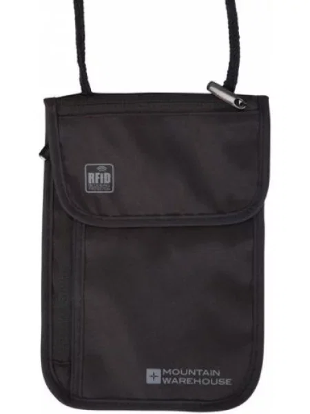 RFID mała saszetka na szyję Black