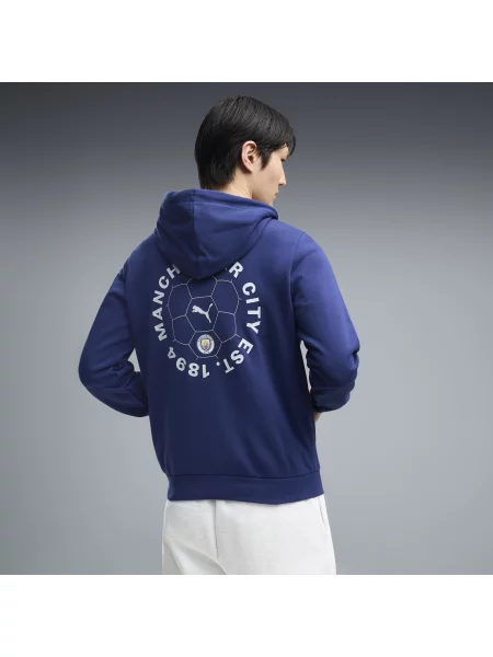 PUMA kurtka z kapturem Manchester City ftblCulture Odzież S niebieski
