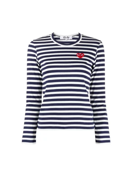 Top Comme Des Garcons w paski z paskiem niebieski
