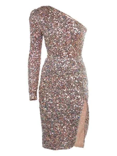 Sukienka midi Bronx And Banco z cekinami do kolan na jednym ramieniu