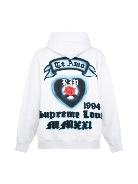 Hanorac cu glugă Supreme alb