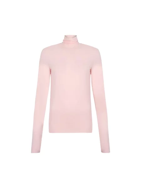 Lniany sweter Sportmax z kamieniami różowy