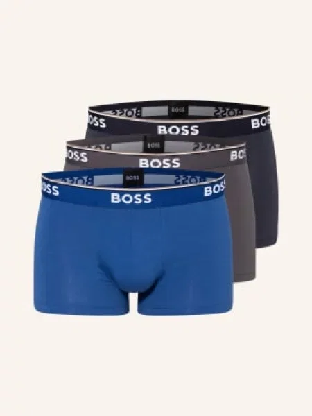 Boss Boxerky Power 3 Kusy V Balení modrá tmavě šedá černá