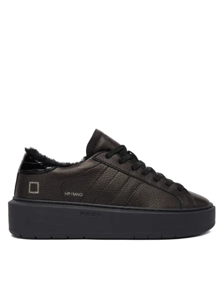Sneakers D.A.T.E. Hill Low Fur Platform negru